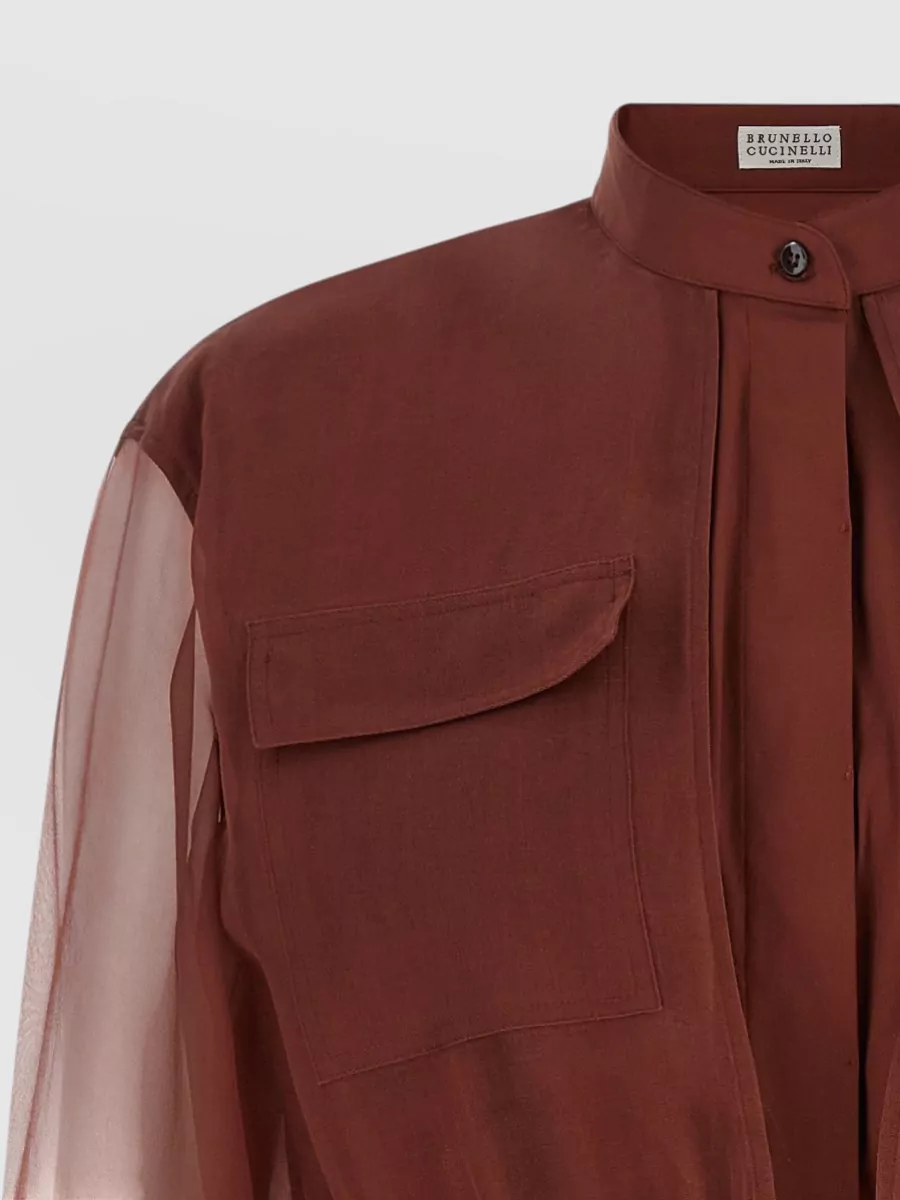 Brunello Cucinelli Silk Sleeve Shirt