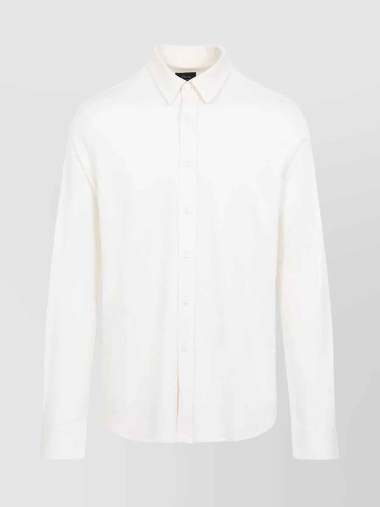 Brioni Texturized Silk Ls Shirt With Pointed Collar