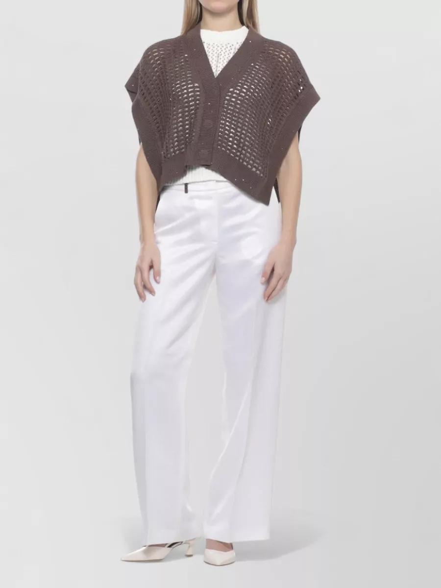 Peserico Sleeveless V-Neck Cotton Knitted Top