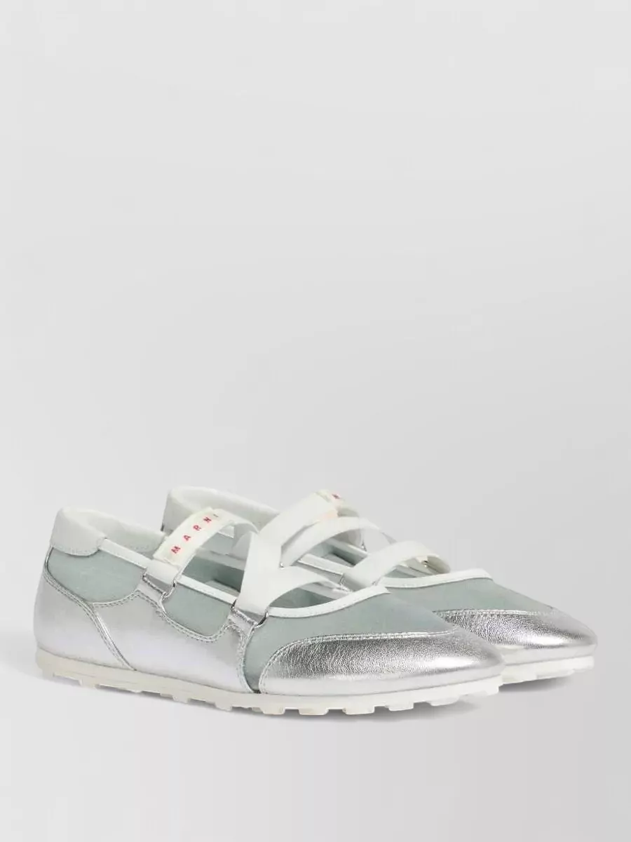 Marni mesh and leather ballerina shoes
