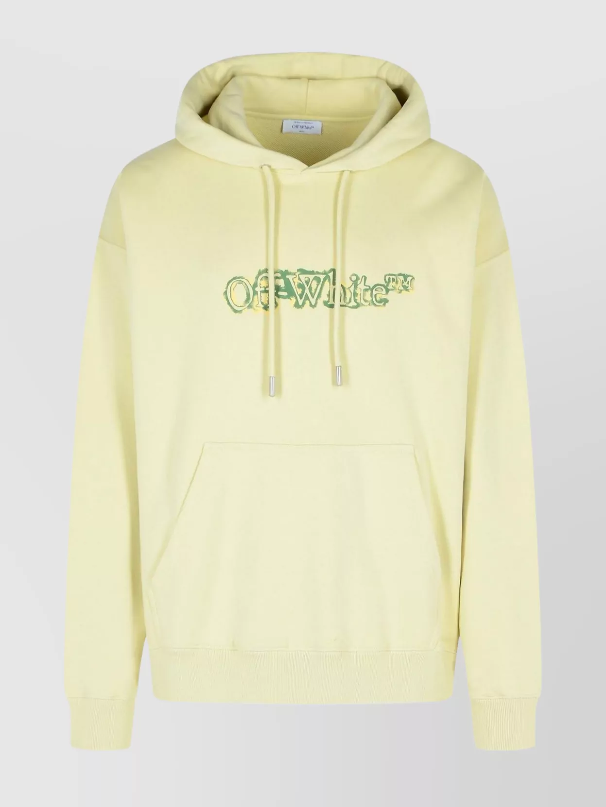 Off-white Cloudy Arrow Cotton Hoodie Sweatshirt In Yellow