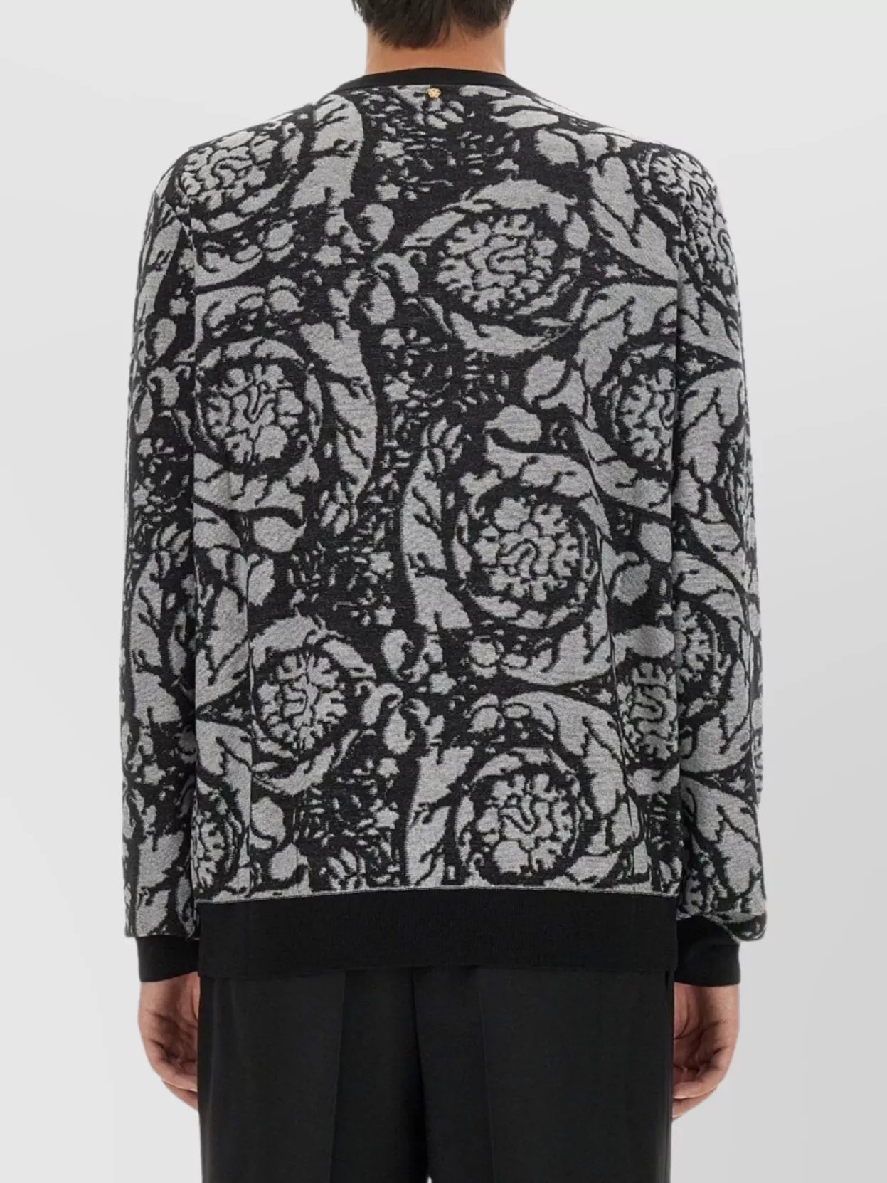 Versace Abstract Mesh Crew Neck Sweater