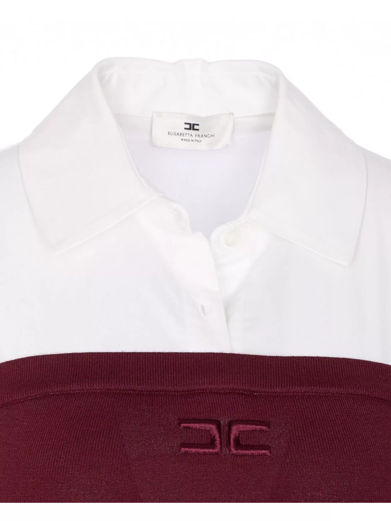 Elisabetta Franchi Collared Neck Long Sleeve Off-The-Shoulder Top