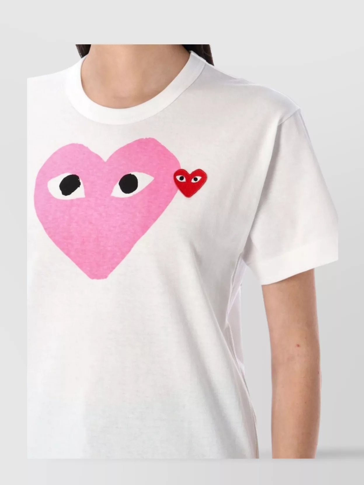 Comme Des Garçons Play Heart Graphic Print Crew Neck T-Shirt