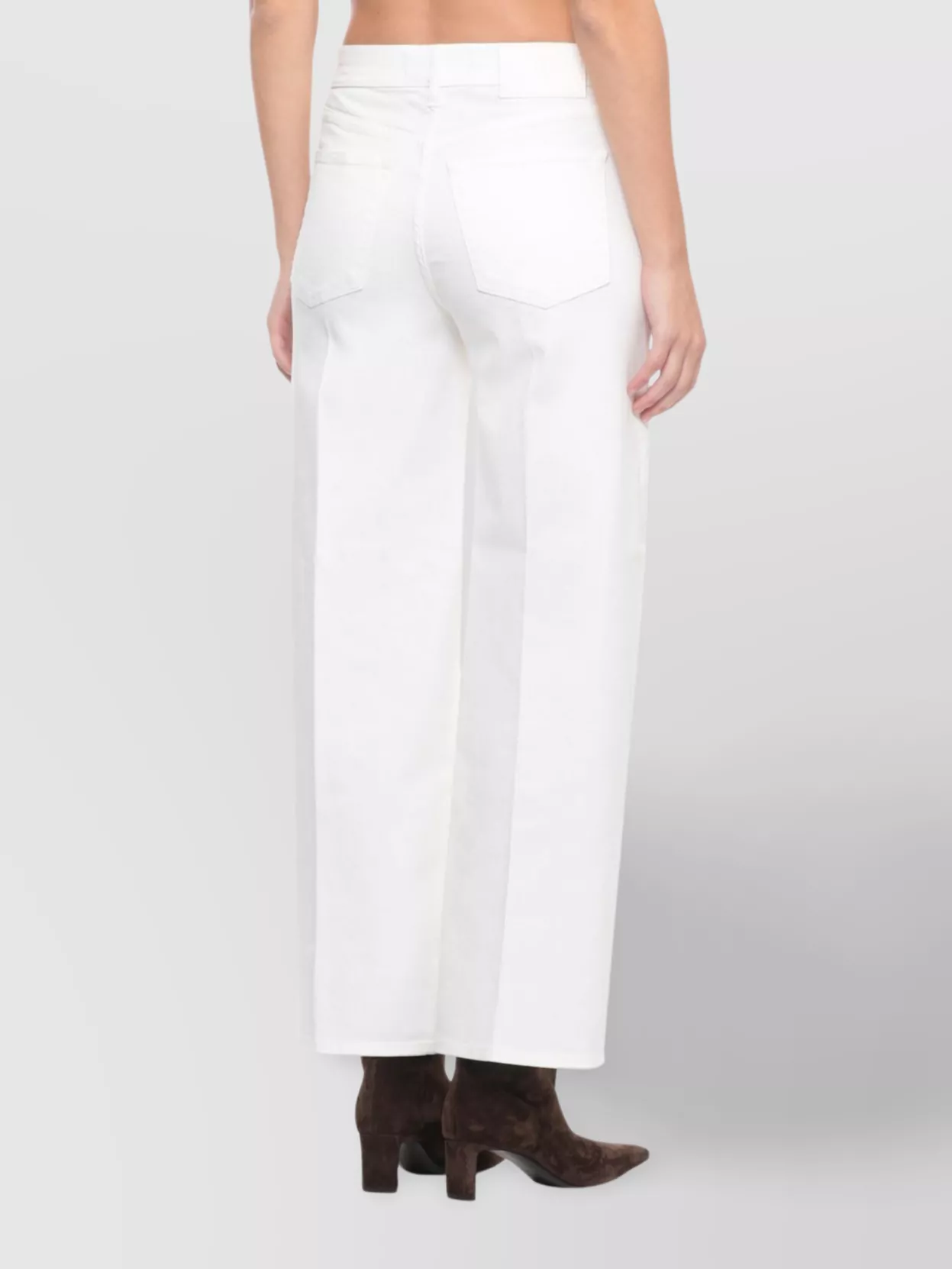 Pt Torino Wide-leg High Waist Denim Trousers In White