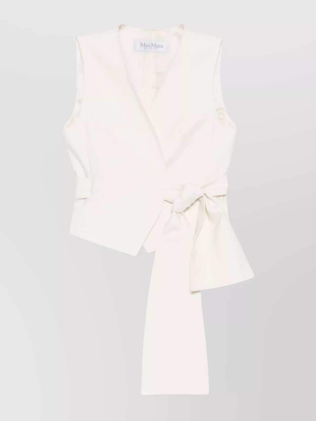 Max Mara Sleeveless V-Neck Vest Tie Detail