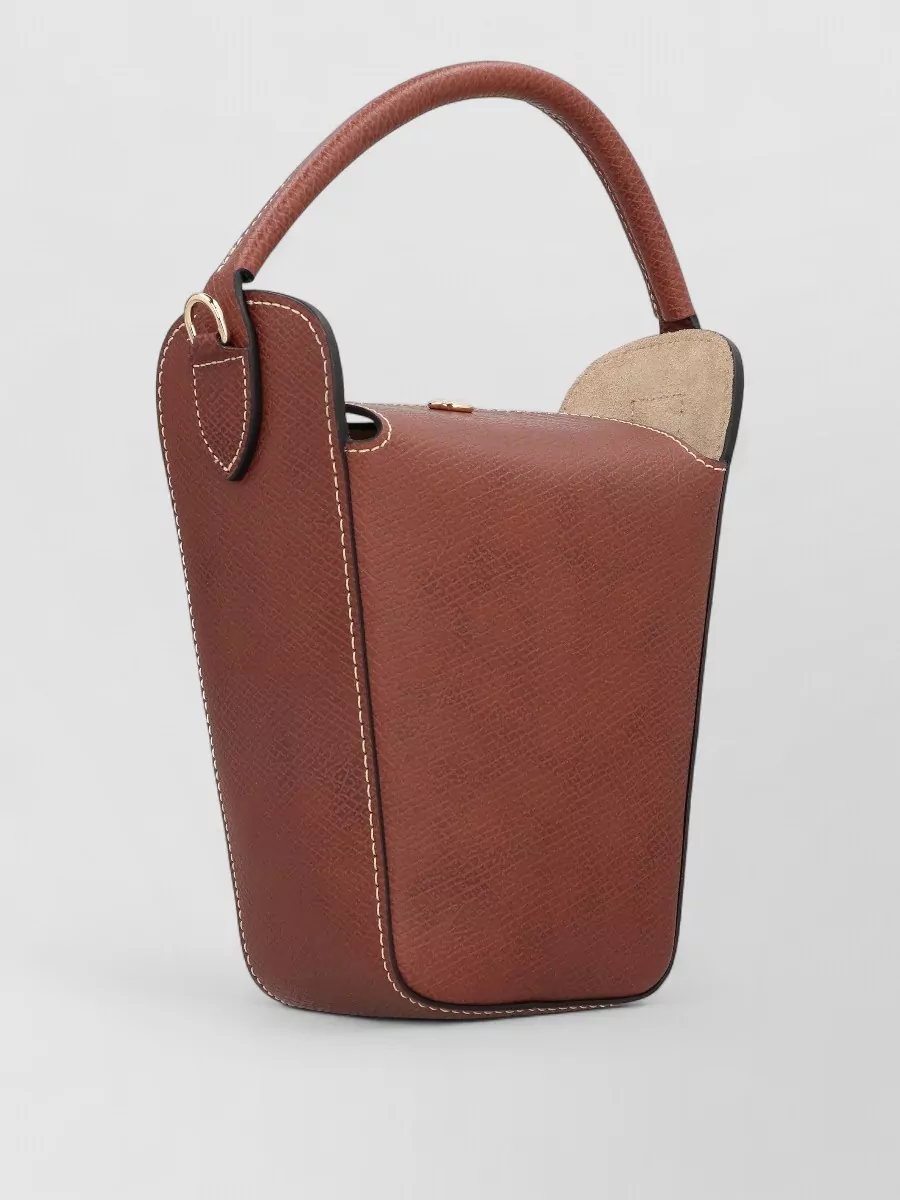 Longchamp Leather Bucket Popcorn Style Bag