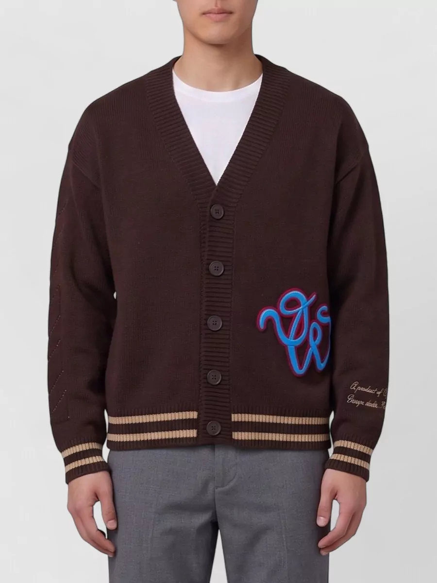 Off-White ribbed relaxed-fit knit cardigan