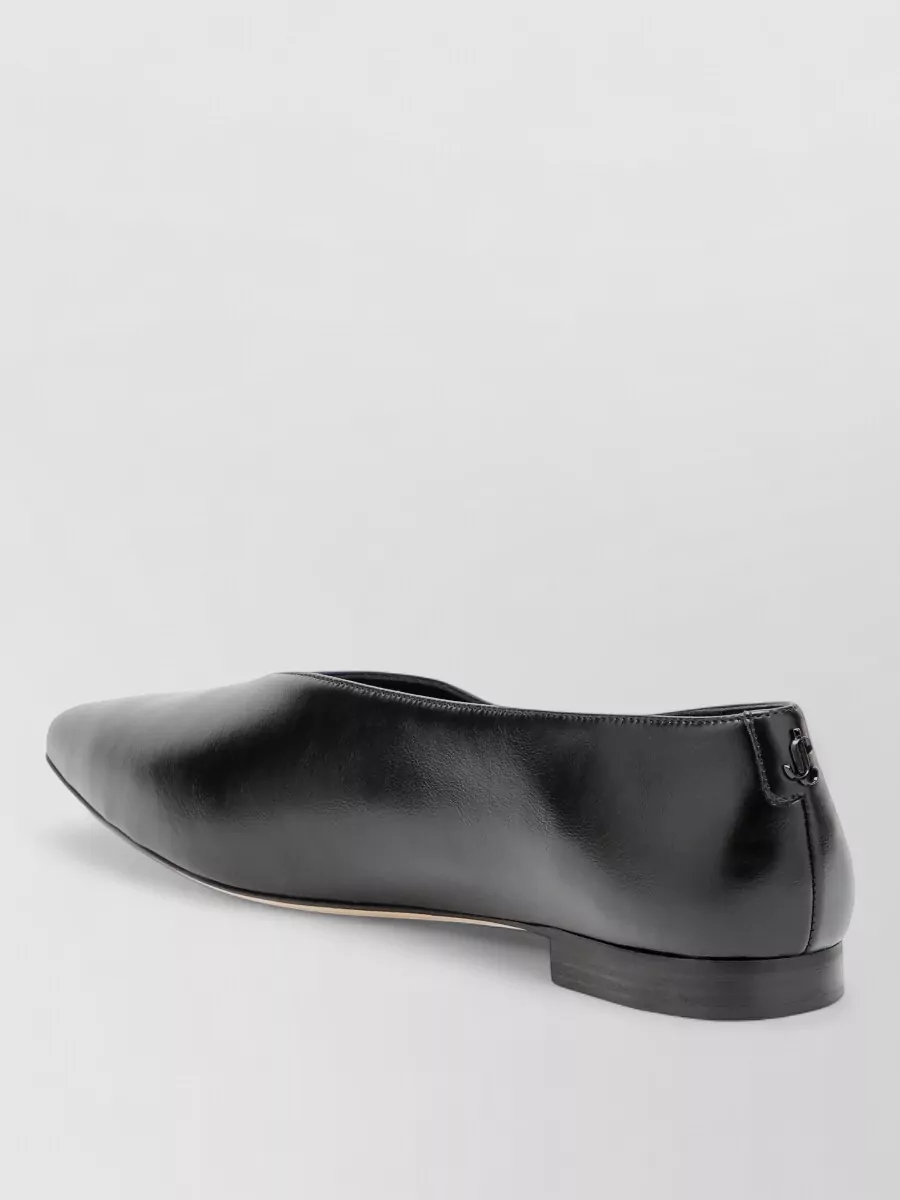 Jimmy Choo Pointed Toe Leather Loafers Flat Design