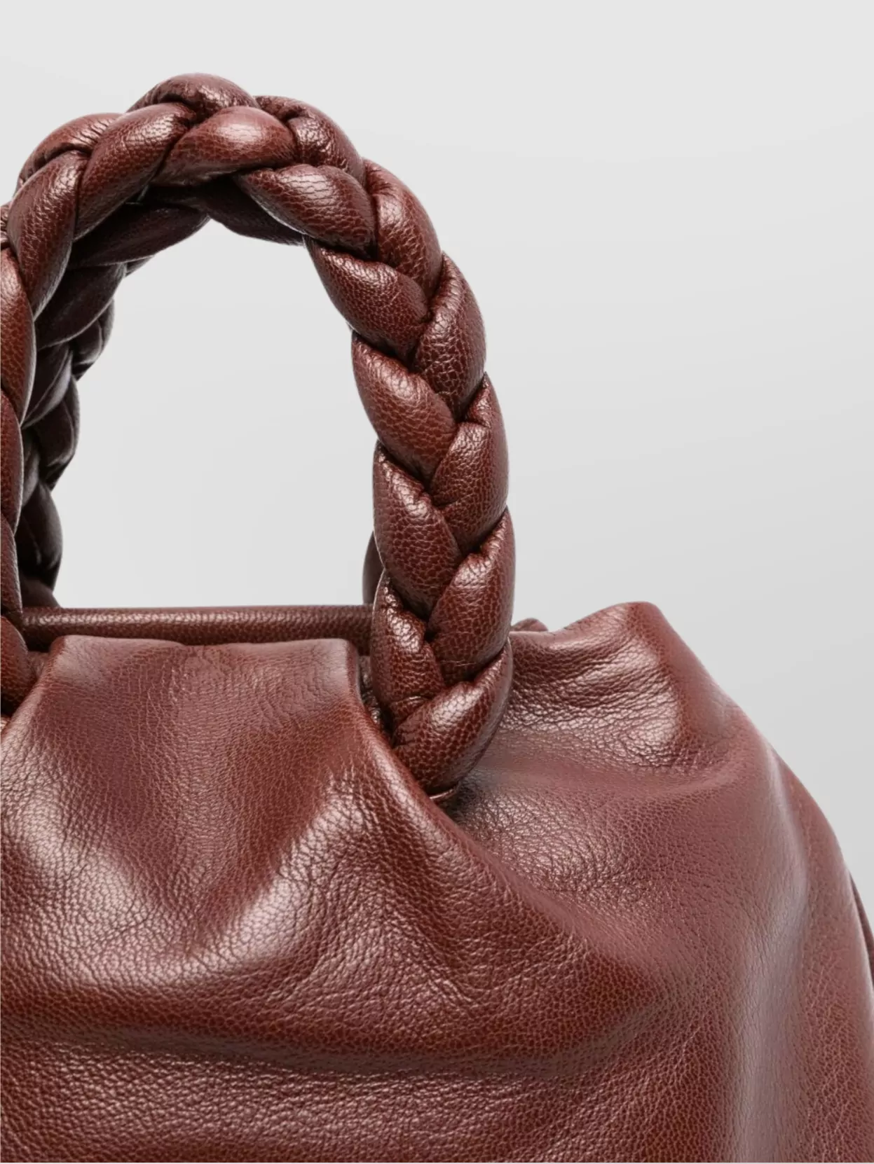 Hereu Medium Leather Handbag With Braided Handles