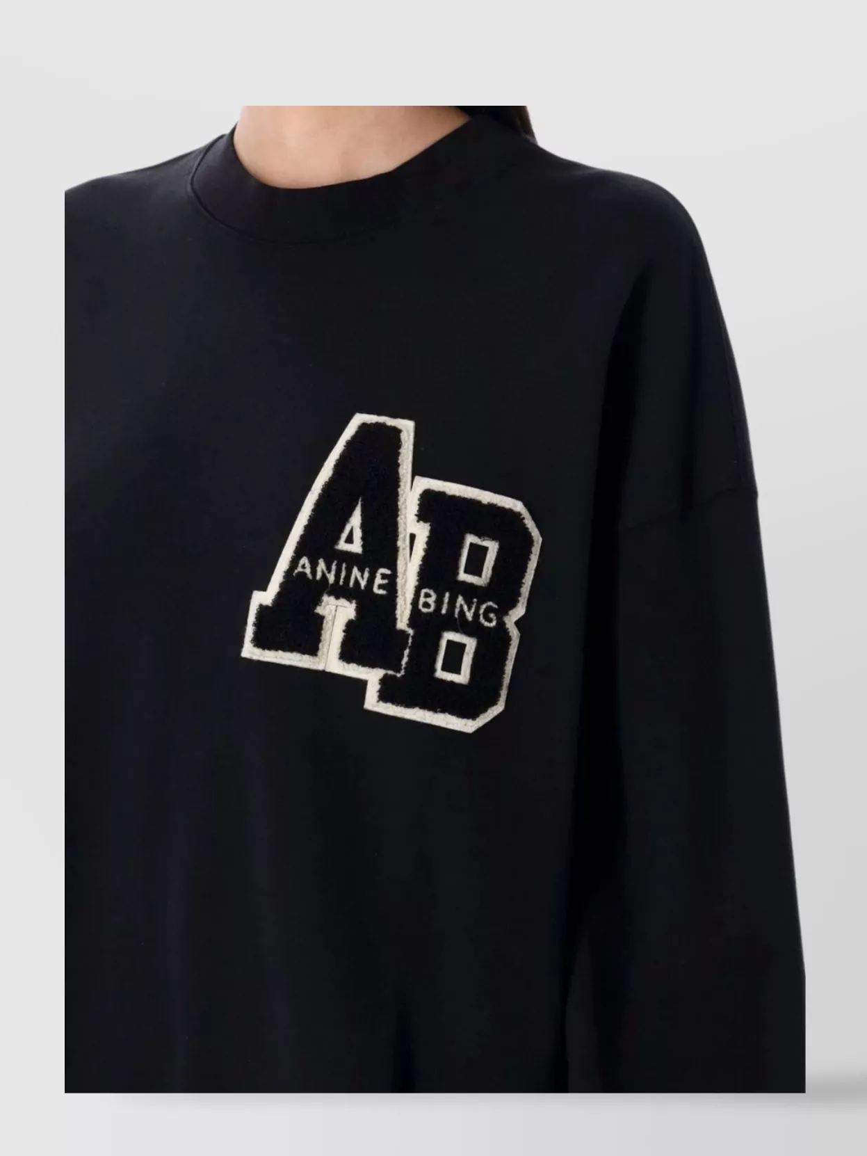 Anine Bing Fleece Crew Neck Ribbed Top