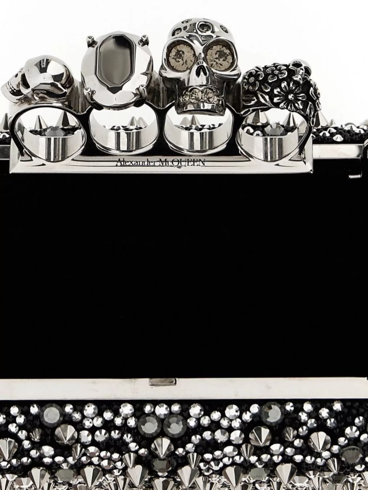 Mc Queen Crystal Embellished Knuckle Duster Clutch Bag