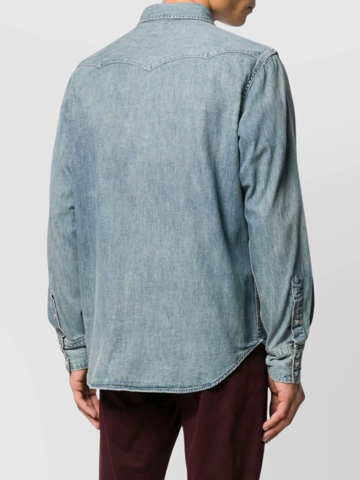Ralph Lauren Denim Shirt Western Flap Pockets In Blue