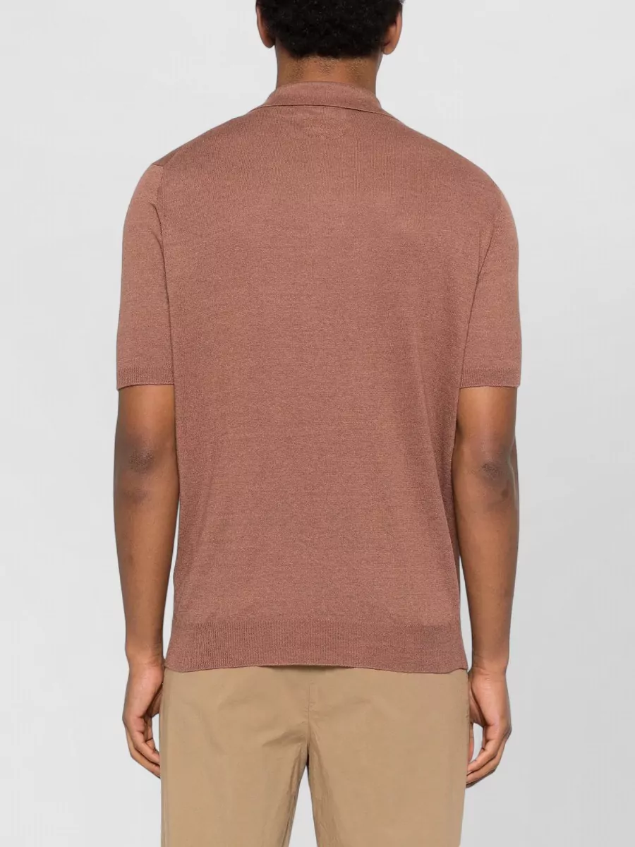 Lardini Polo Knit Short Sleeves Open Collar