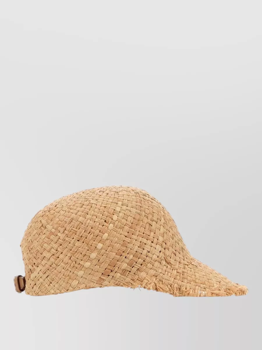 Prada Raffia Cap Baseball Style Adjustable Strap