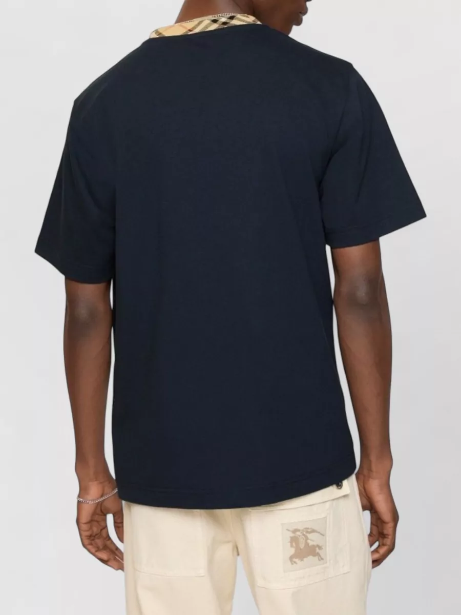 Burberry Check Cotton T Shirt Round Neck
