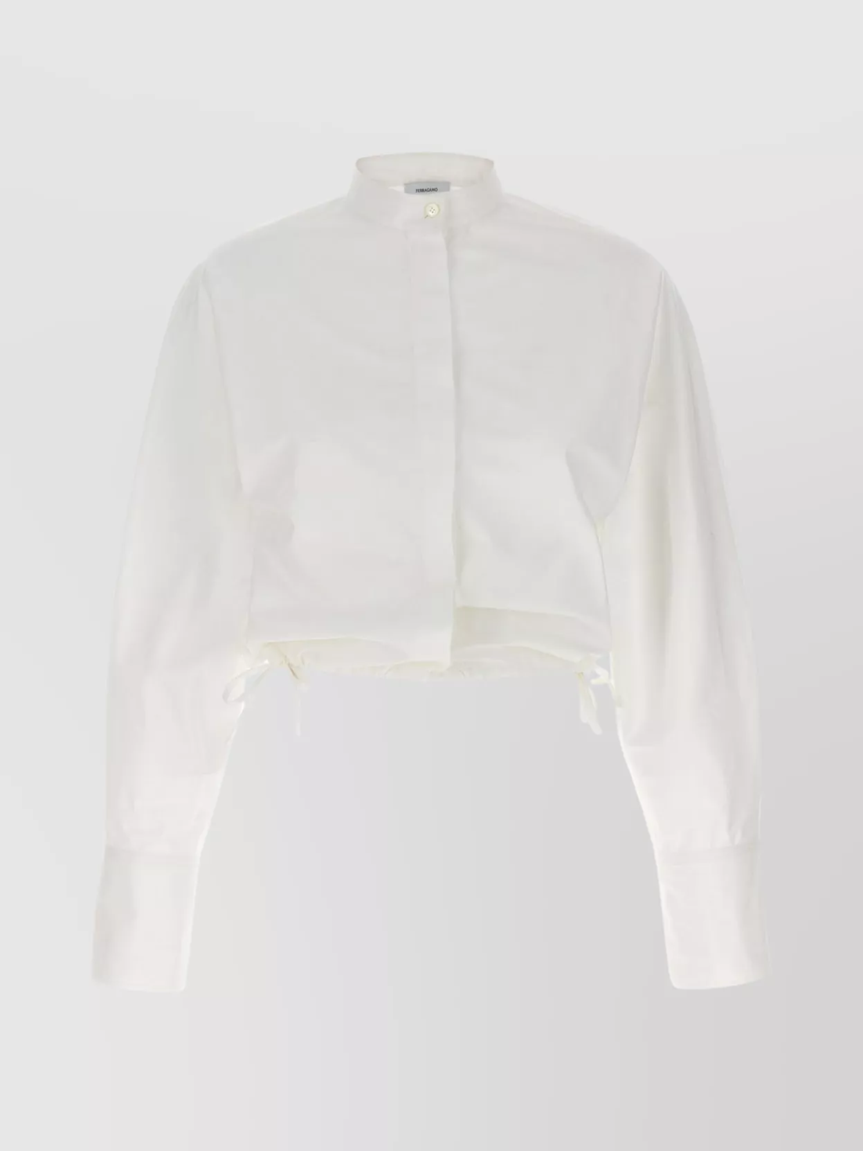 Ferragamo Short Shirt With Drawstring And Collar In White