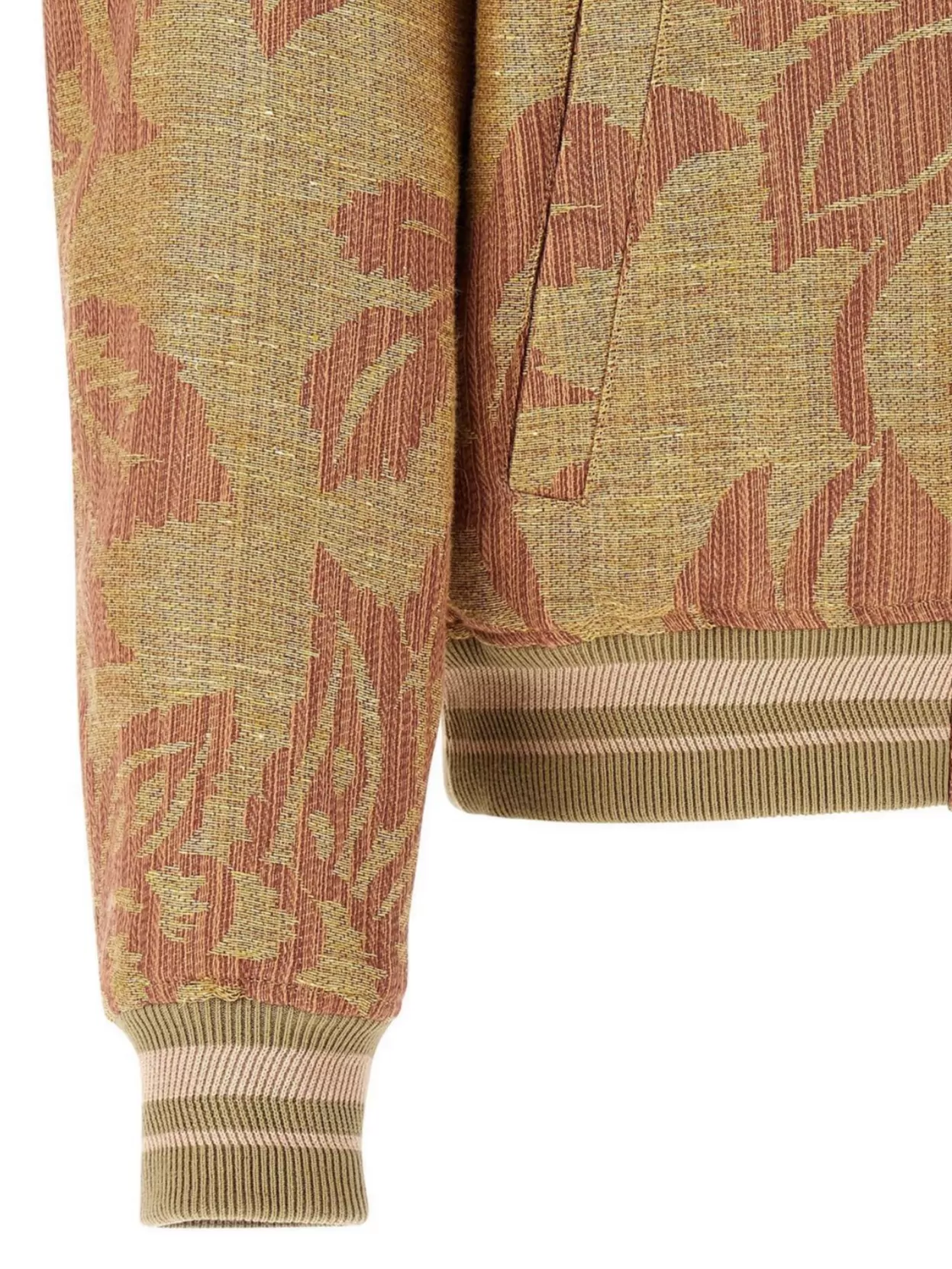 Etro Bomber Jacket In Linen With Floral Pattern