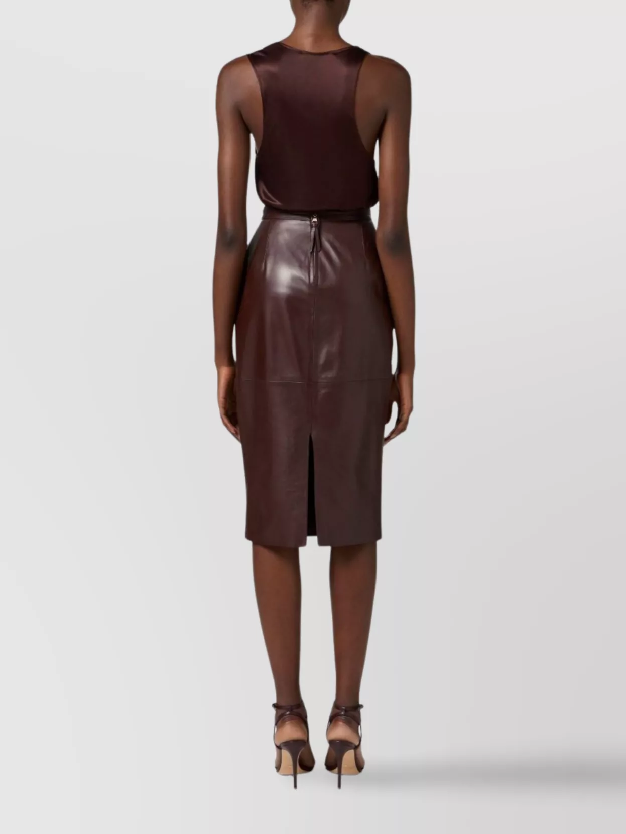 Elisabetta Franchi Embellished Satin Scoop Neck Tank Top