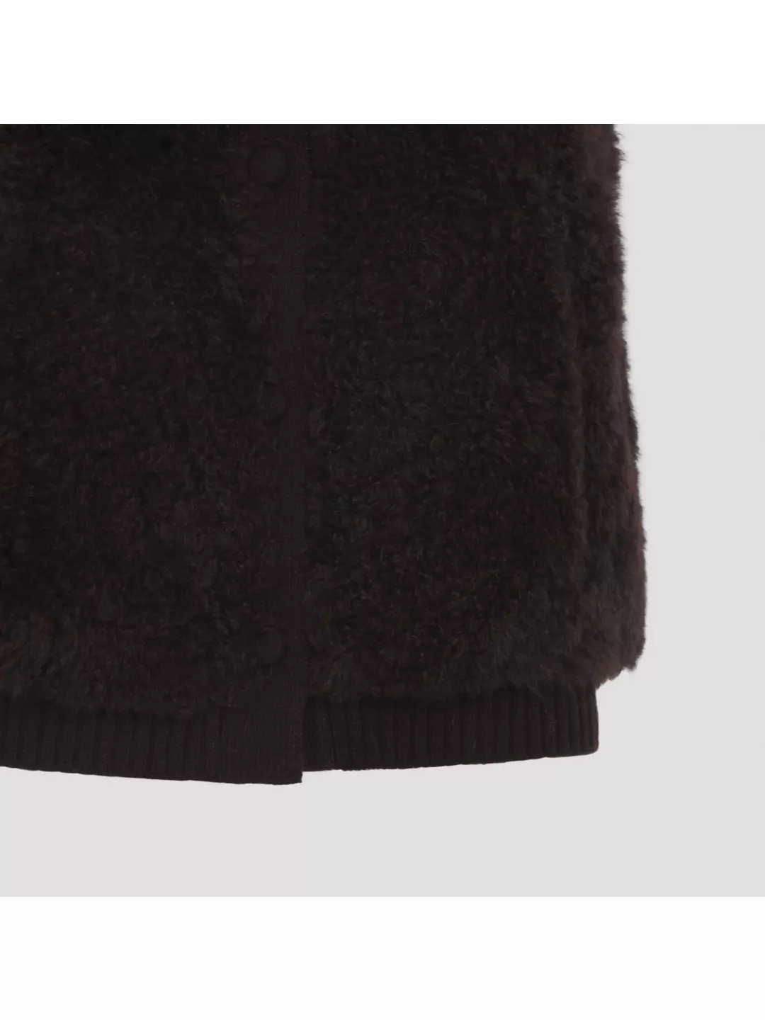 Yves Salomon Faux Fur Ribbed Hem Jacket