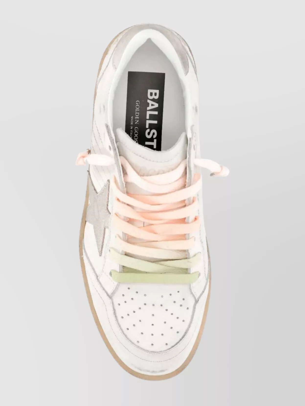 Golden Goose Leather Sneakers With Laminated Star And Suede Tab