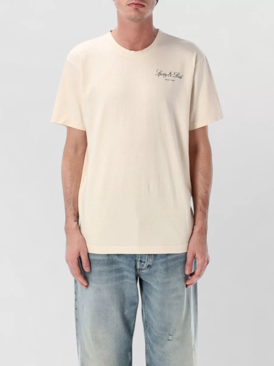 Sporty & Rich Cotton Oversized Logo Print T-Shirt