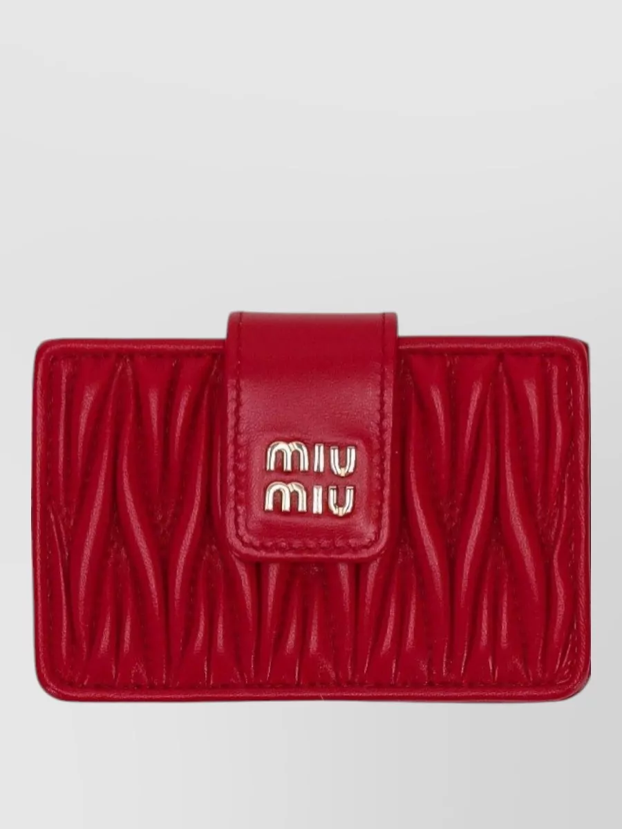 Miu Miu matelassé leather cardholder