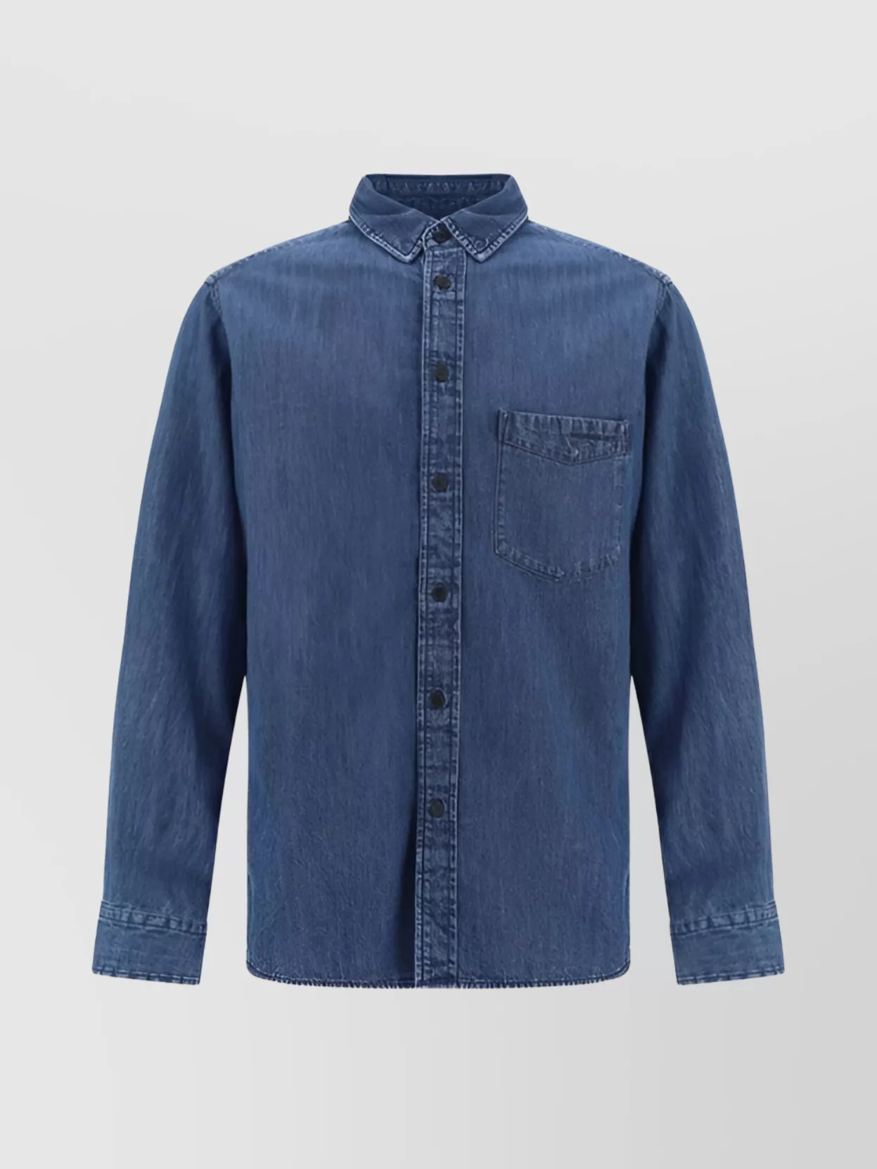 Shop Isabel Marant Denim Shirt With Chest And Front Pockets