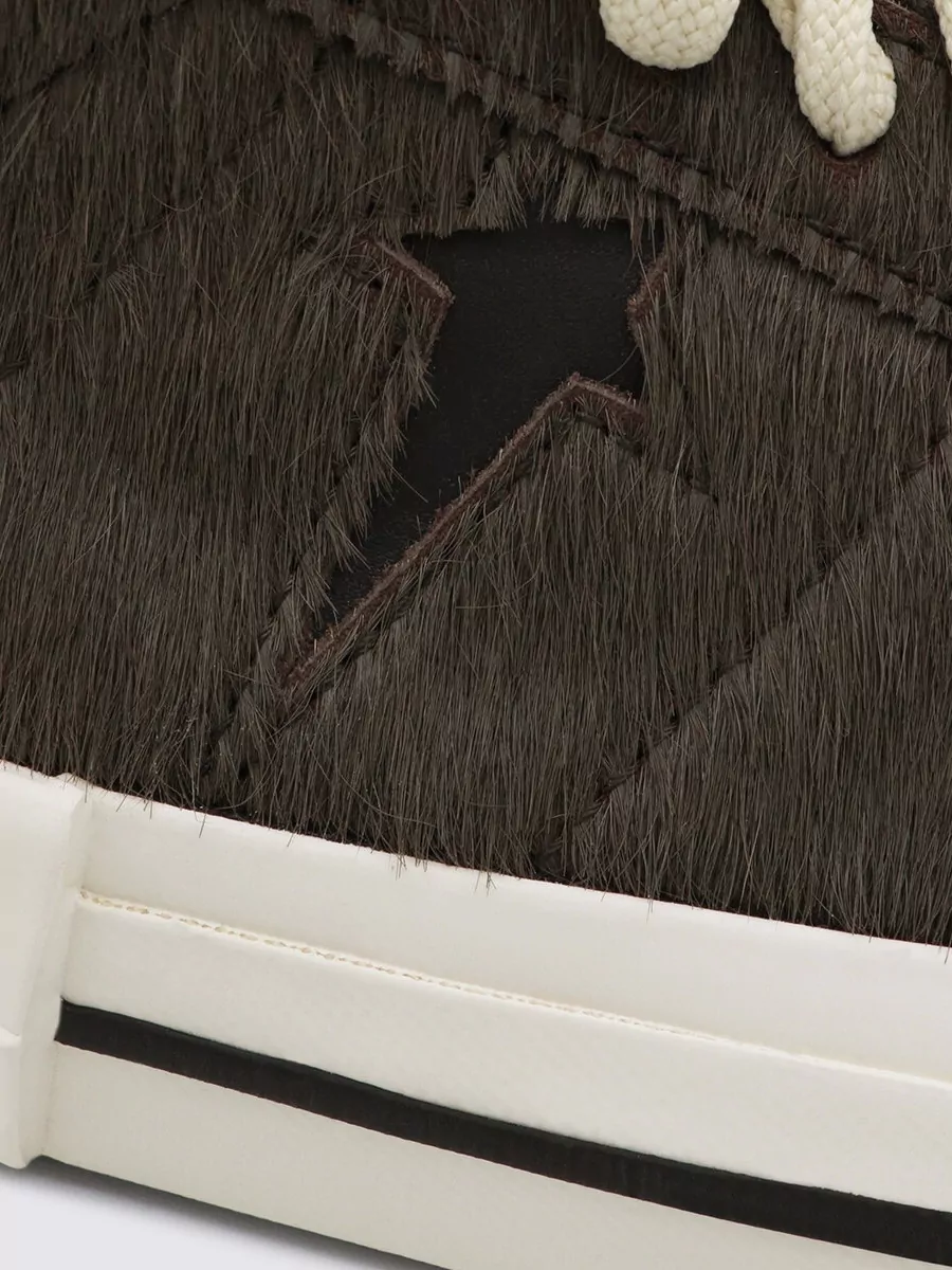 Rick Owens Drkshdw Textured Low Top Sneakers With Rubber Sole