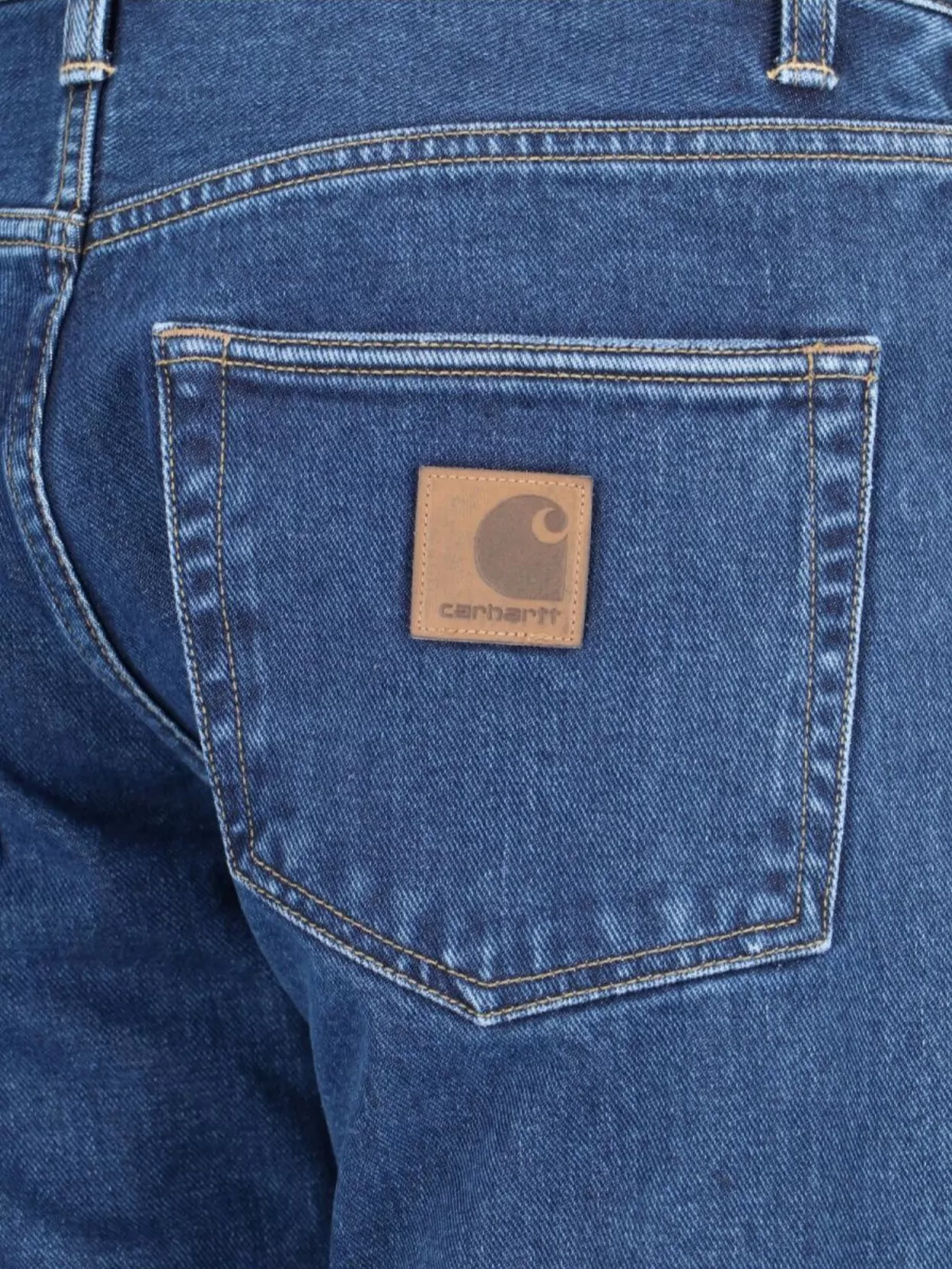 Carhartt Straight Stitched Belt Loop Trousers In Blue