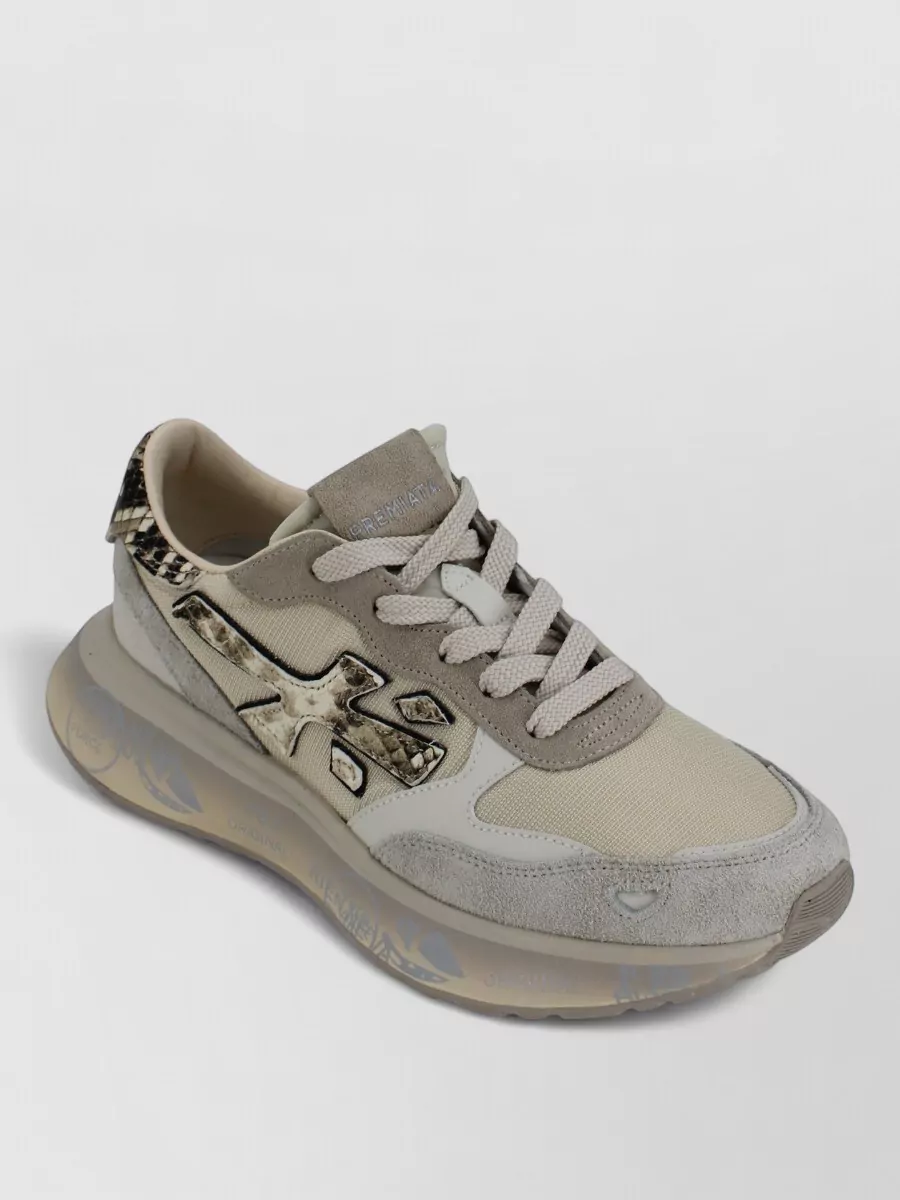 Premiata Suede And Leather Low-Top Sneakers