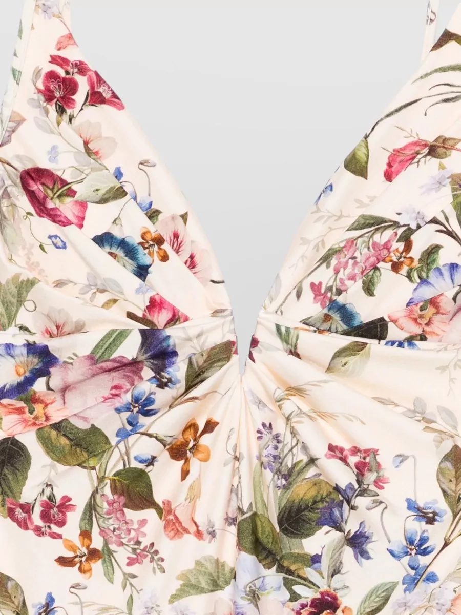Zimmermann Floral-Print V-Neck One-Piece Swimsuit