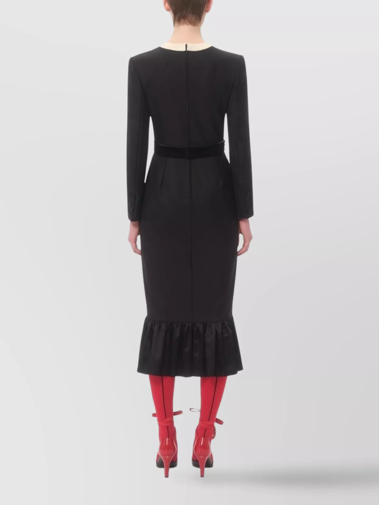 Valentino Bow Peplum Midi Dress