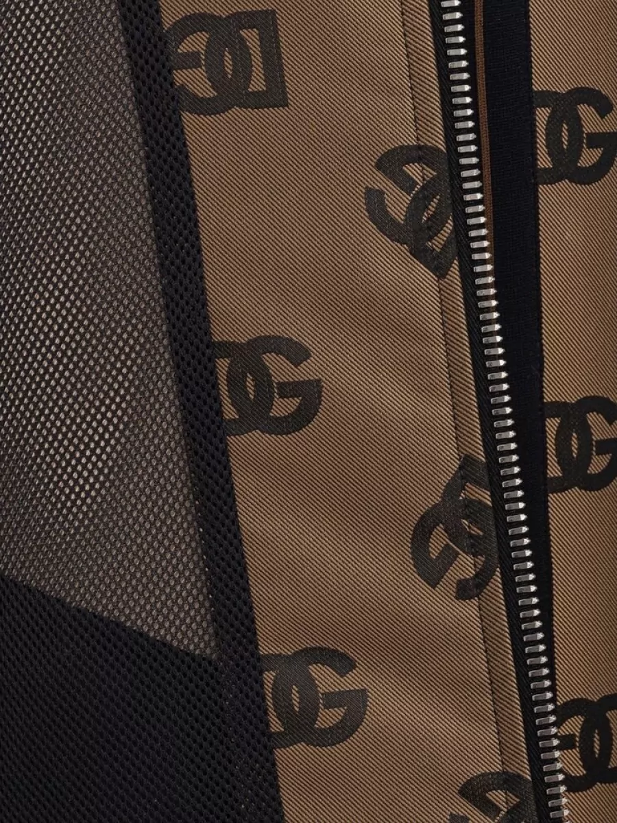 Dolce&Gabbana Logo Print Polyester Single Breasted Coat