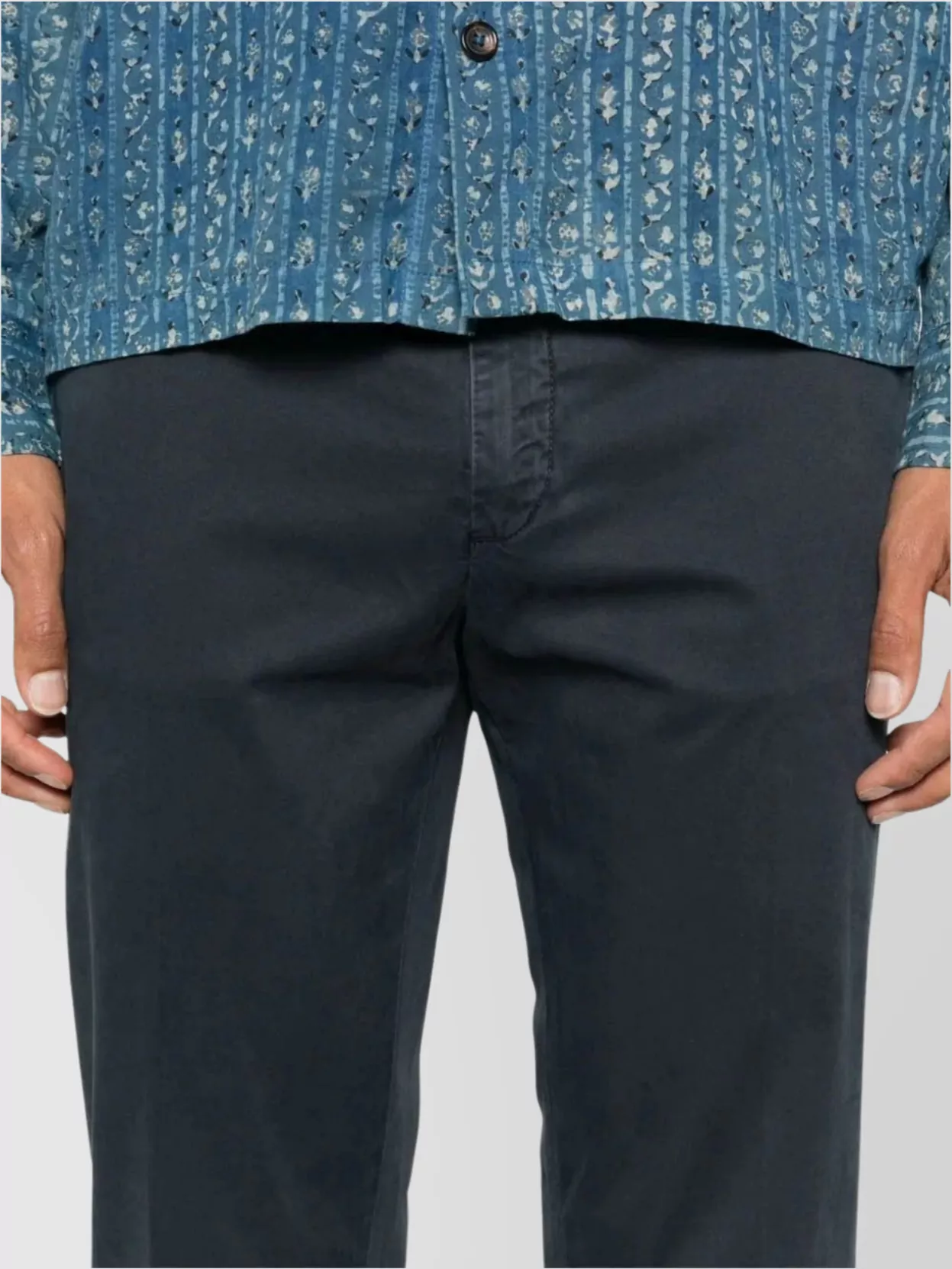 Pt Torino Chino Cotton Pants With Pockets And Loops