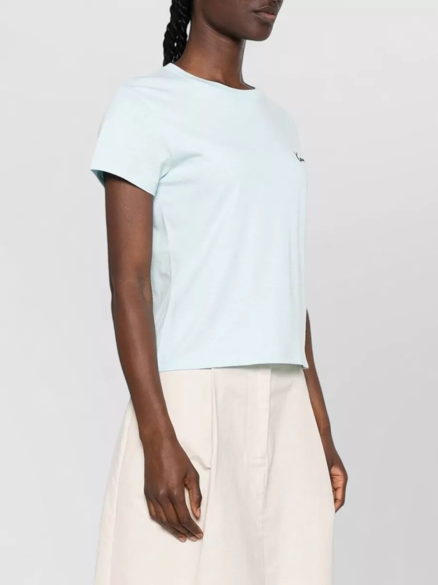 Kenzo Cotton Logo Embroidered Crew Neck Short Sleeve T-Shirt