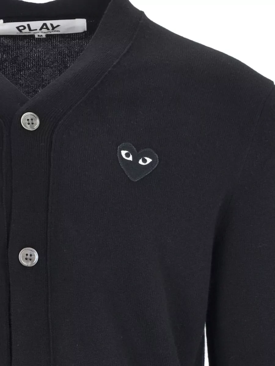 Comme Des Garçons Play Wool Crewneck Cardigan