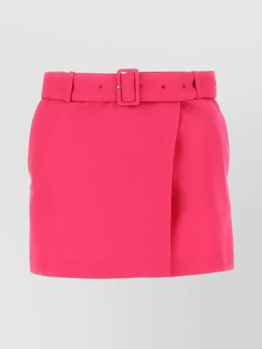 Shop Ami Alexandre Mattiussi Removable Belt Short Wool Skirt In Pink