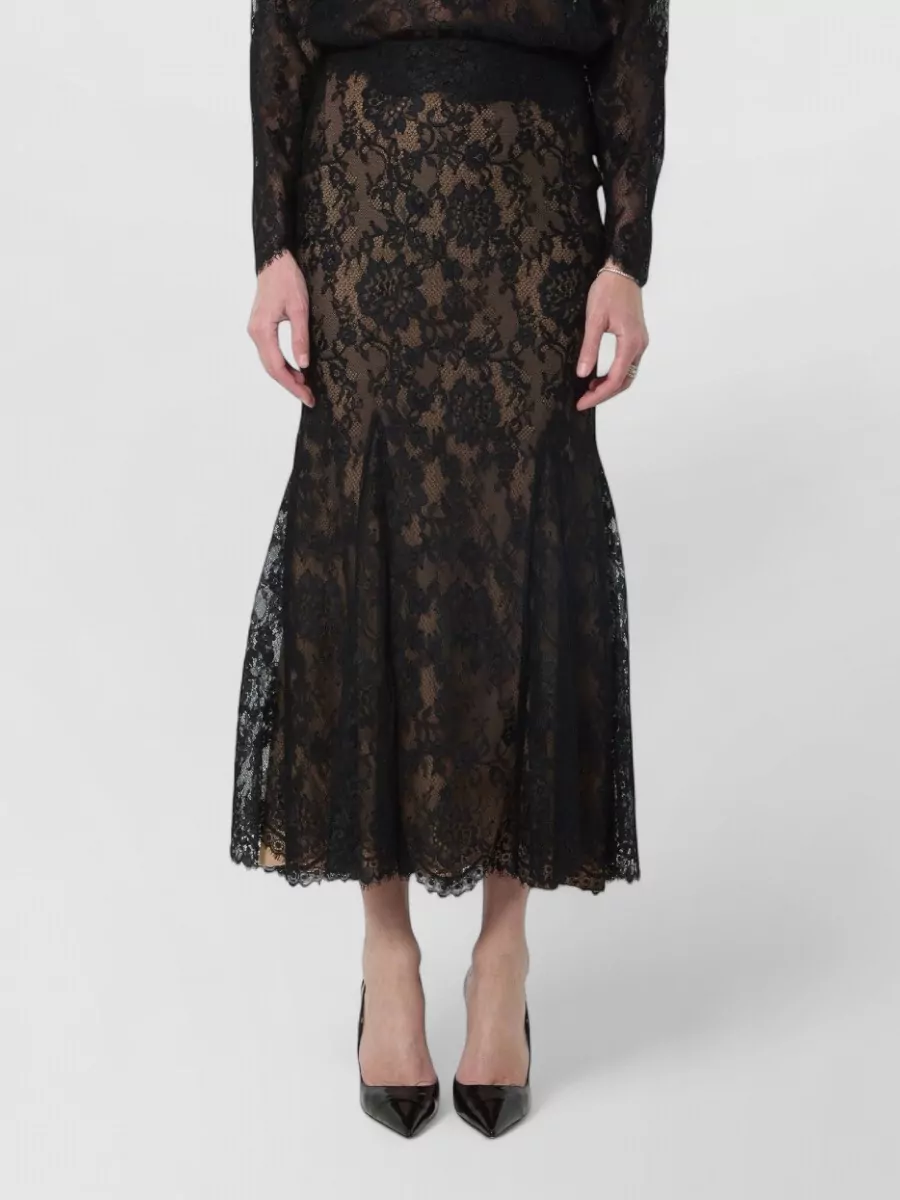 Self-Portrait lace mid-rise mermaid midi skirt