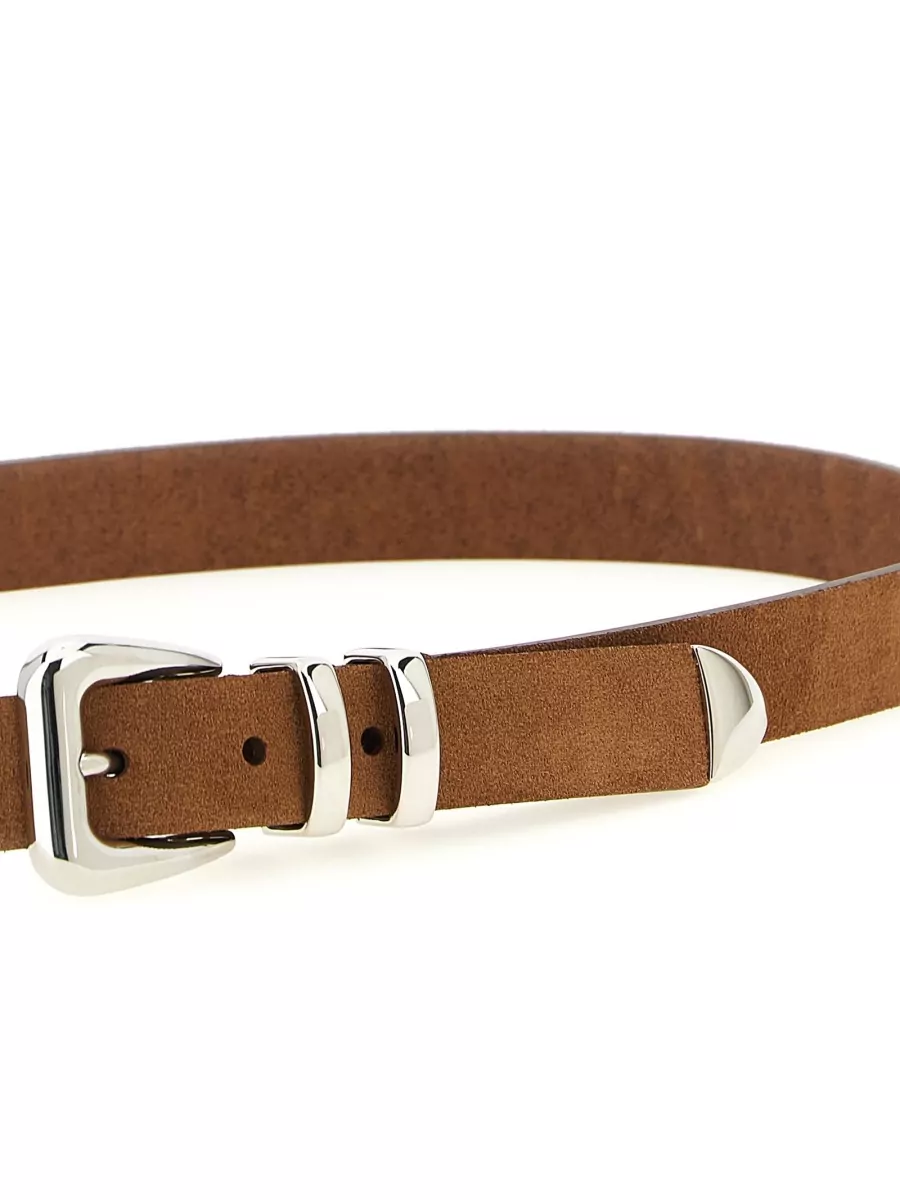 Brunello Cucinelli Leather Metal Toe Cap Belt