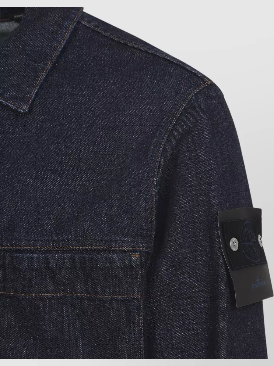 Stone Island Motorcycle Style Jacket Front Pockets Long Sleeves