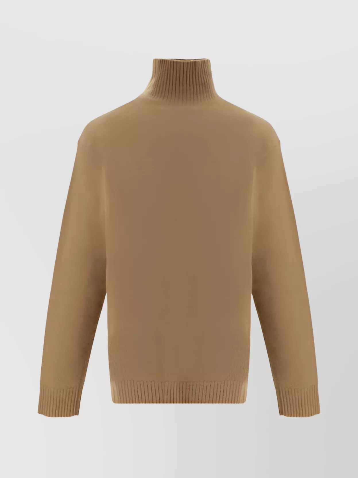 Jil Sander Monochrome Wool Turtleneck Sweater In Brown