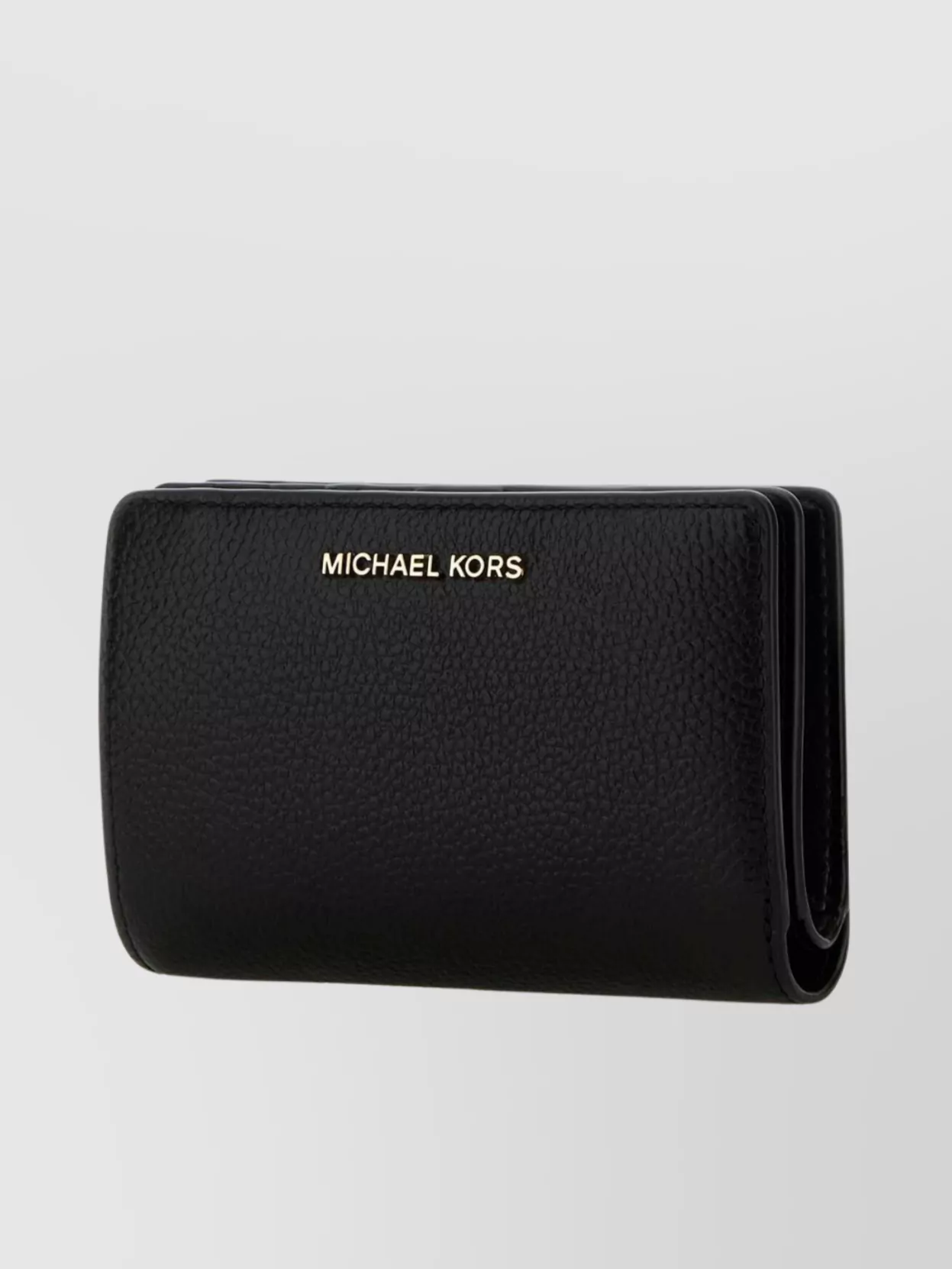 Michael Kors Foldable Textured Leather Wallet In Black