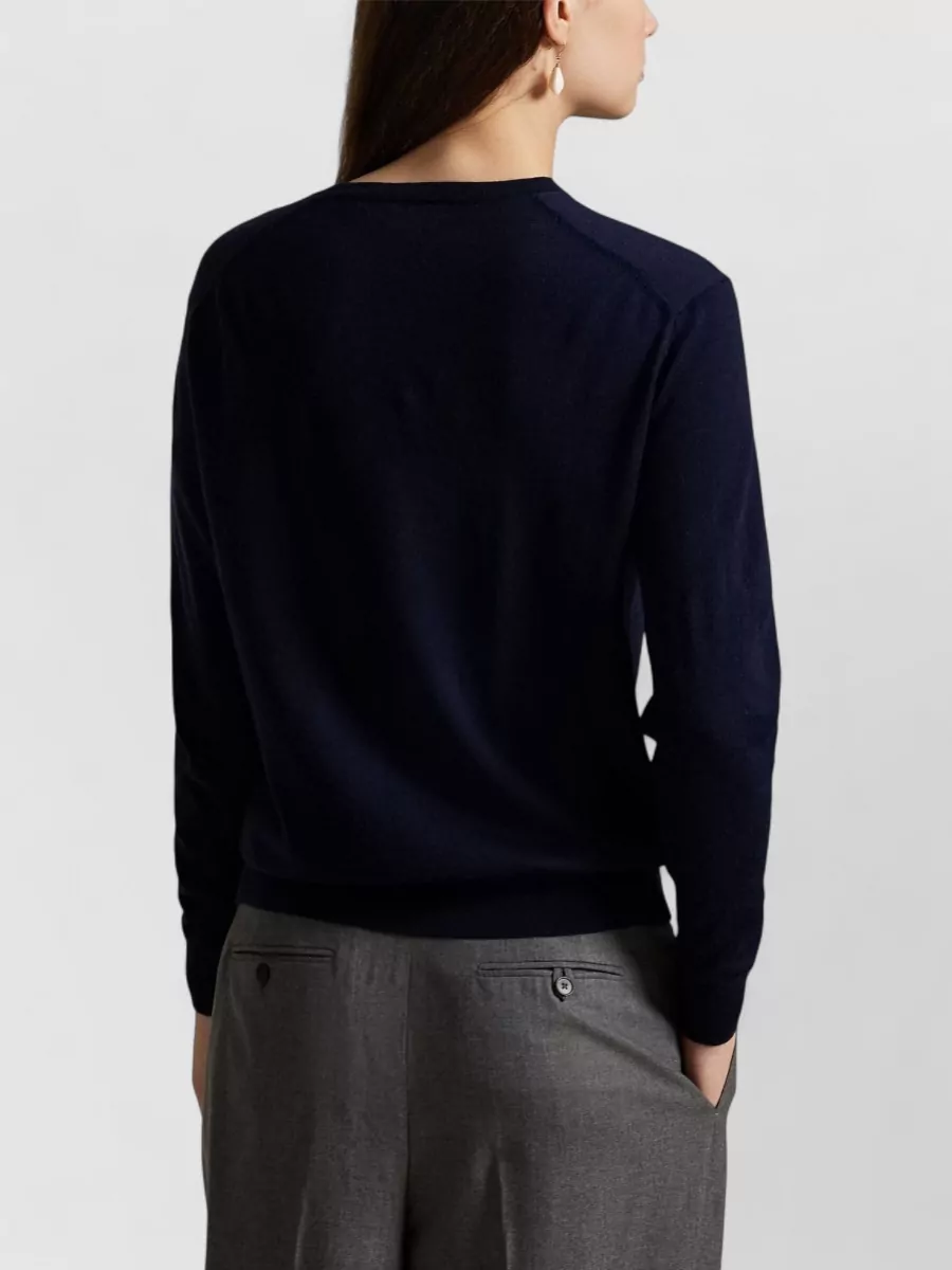 Ralph Lauren Logo Crew Neck Knit Sweater Long Sleeves