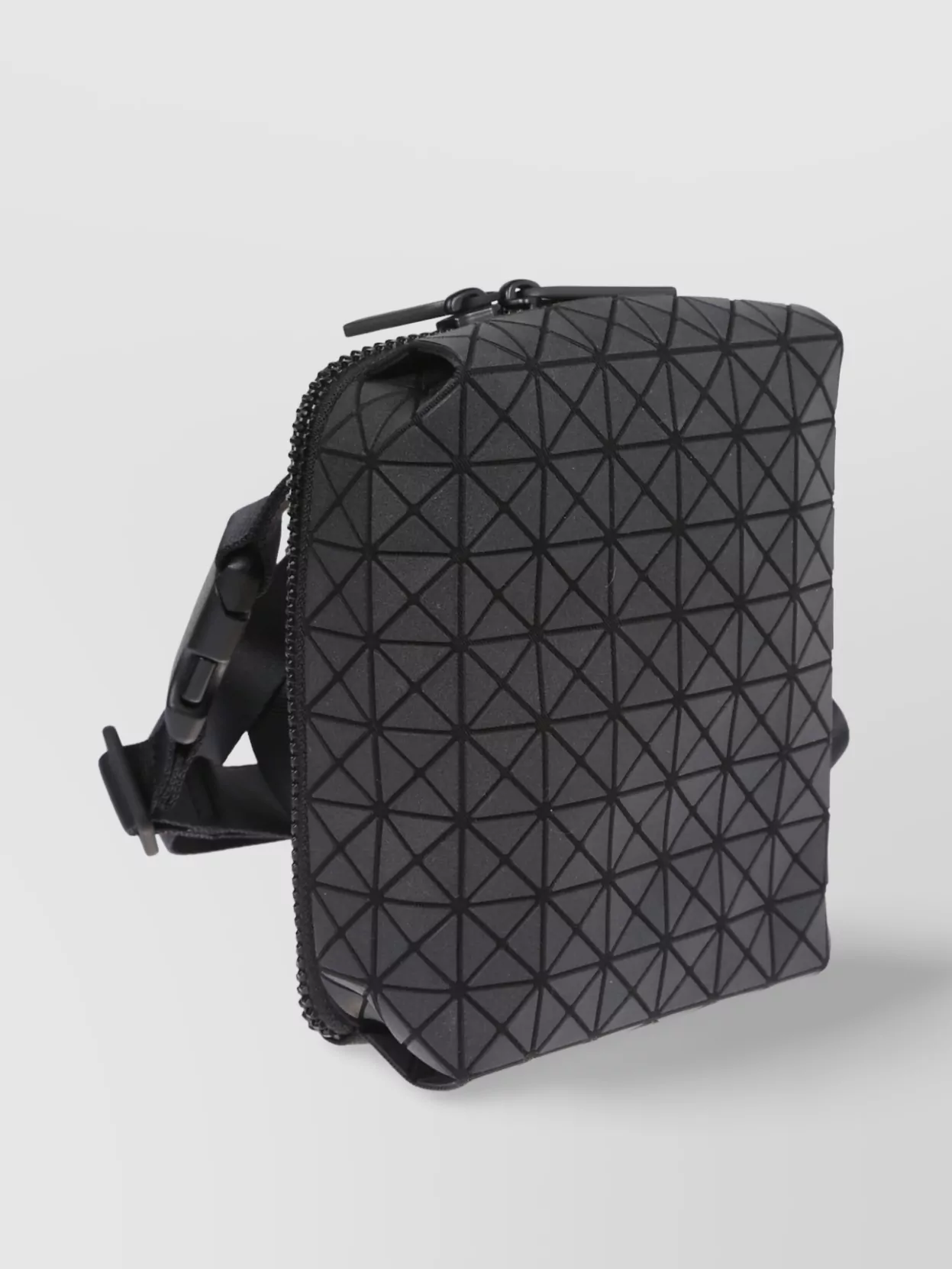 Bao Bao Issey Miyake Leather Geometric Pattern Shoulder Bag With Adjustable Strap