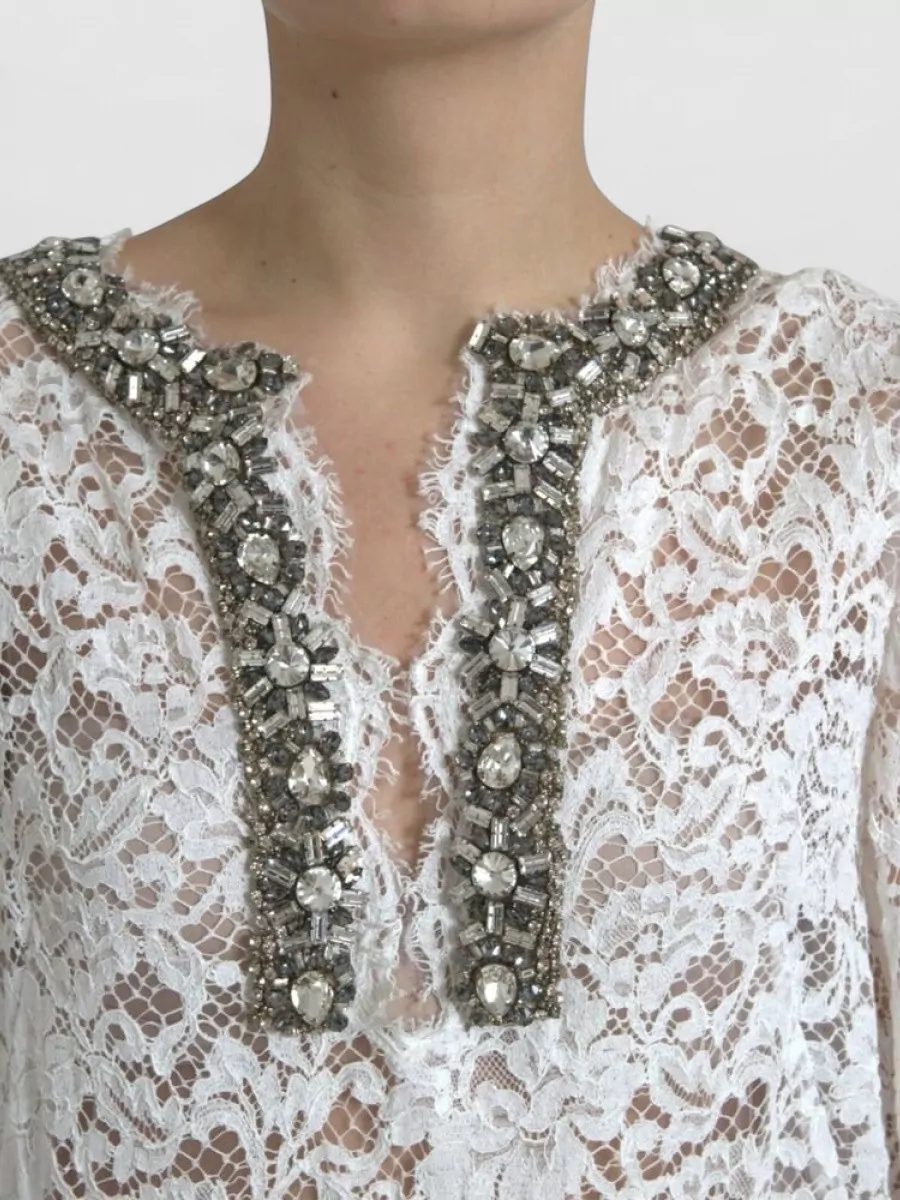 Dolce&Gabbana Crystal-Embellished Lace Maxi Dress