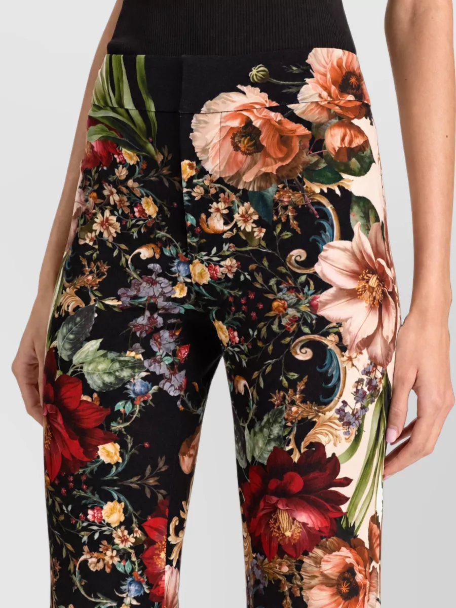 Alice + Olivia Floral-Print Bootcut Trousers