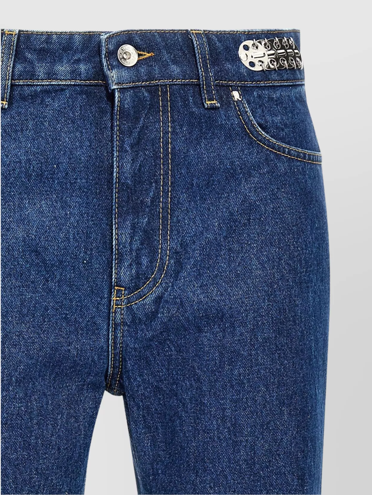 Rabanne Denim Trousers With Belt Loops And Contrast Stitching