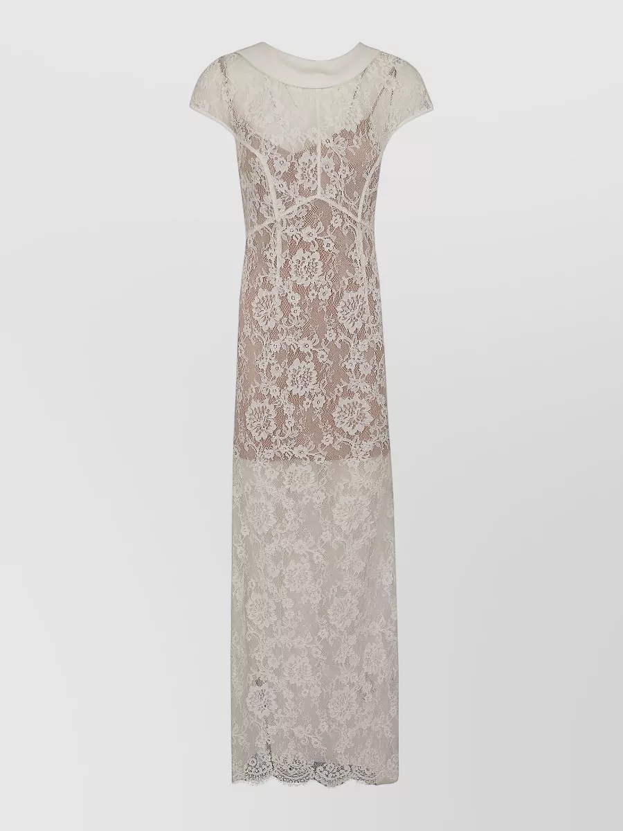 Self-Portrait Lace Draped Maxi Dress