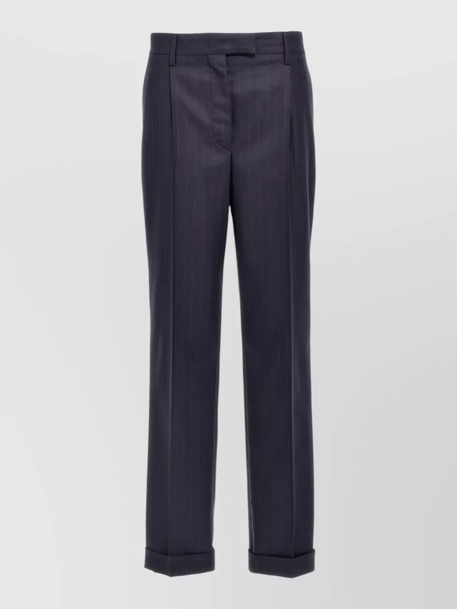 Prada Pinstripe Straight-Leg Suit Trousers